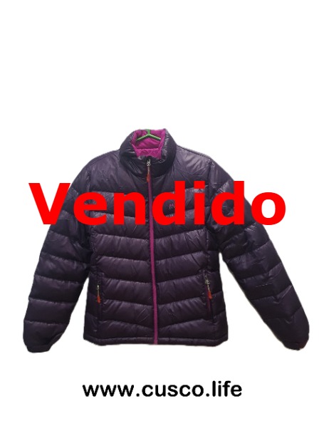 Casaca Acolchada Marrón con Forro Rosado